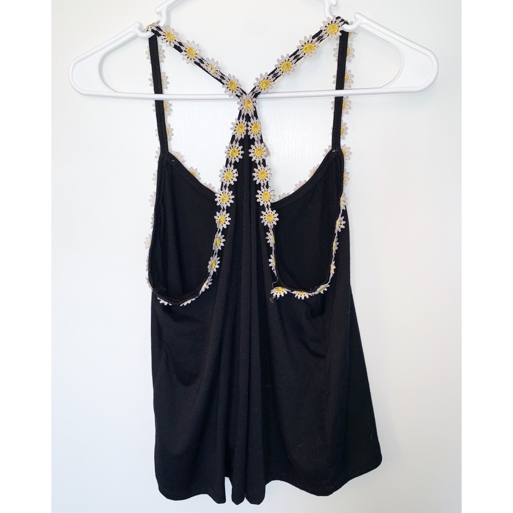 Pacsun Black Tank Top with Daisies - Picture 4 of 4